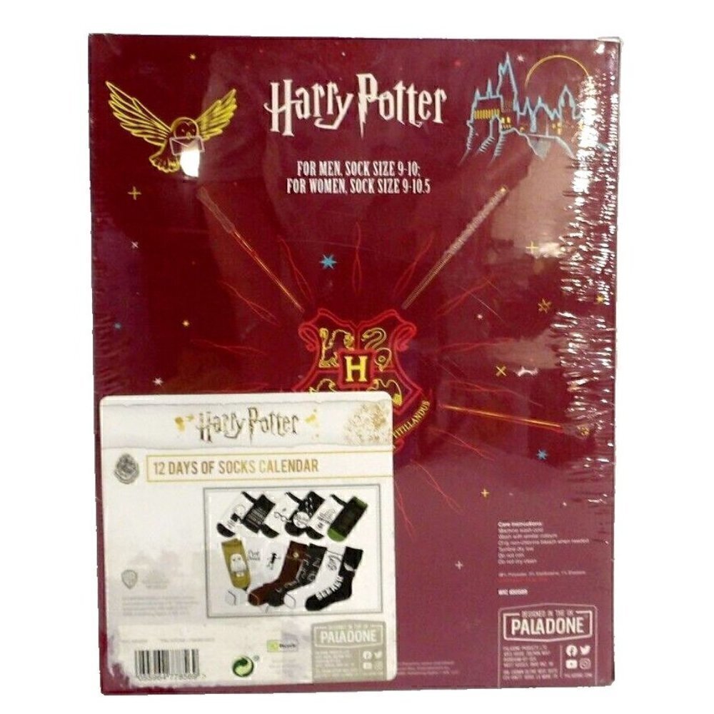 HARRY POTTER Hogwarts Christmas Magic 12 Days of Socks Calendar, Adult size, NEW - Picture 2 of 4